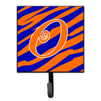"Caroline's Treasures CJ1036-OSH4 Letter O Initial Tiger Stripe Blue and Orange Leash Holder or Key Hook, Small, Multicolor"