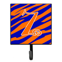 "Caroline's Treasures CJ1036-ZSH4 Letter Z Initial Tiger Stripe Blue and Orange Leash Holder or Key Hook, Small, Multicolor"