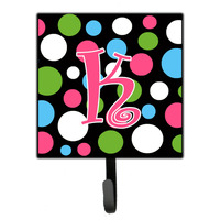 "Caroline's Treasures CJ1038-KSH4 Letter K Initial Monogram-Polka Dots and Pink Leash Holder or Key Hook, Small, Multicolor"