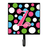 "Caroline's Treasures CJ1038-ZSH4 Letter Z Initial Monogram-Polka Dots and Pink Leash Holder or Key Hook, Small, Multicolor"