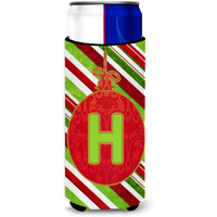 Christmas Oranment Holiday Monogram Initial  Letter H Ultra Beverage Insulators for slim cans CJ1039-HMUK
