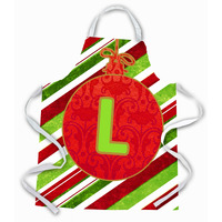 "Caroline's Treasures CJ1039-LAPRON Christmas Ornament Holiday Initial Letter L Apron, Large, Multicolor"
