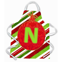 "Caroline's Treasures CJ1039-NAPRON Christmas Ornament Holiday Initial Letter N Apron, Large, Multicolor"