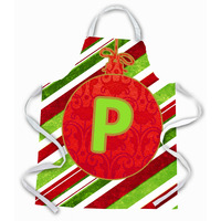 "Caroline's Treasures CJ1039-PAPRON Christmas Ornament Holiday Initial Letter P Apron, Large, Multicolor"