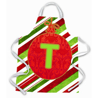 "Caroline's Treasures CJ1039-TAPRON Christmas Ornament Holiday Initial Letter T Apron, Large, Multicolor"