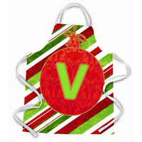 "Caroline's Treasures CJ1039-VAPRON Christmas Ornament Holiday Initial Letter V Apron, Large, Multicolor"