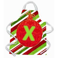 "Caroline's Treasures CJ1039-XAPRON Christmas Ornament Holiday Initial Letter X Apron, Large, Multicolor"