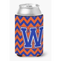 "Caroline's Treasures CJ1044-WCC Letter W Chevron Orange and Blue Can or Bottle Hugger, Multicolor"