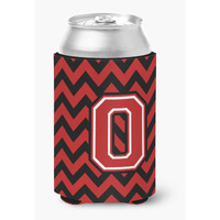 "Caroline's Treasures CJ1047-OCC Letter O Chevron Black and Red Can or Bottle Hugger, Multicolor"