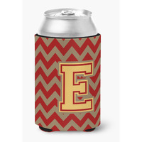 "Caroline's Treasures CJ1048-ECC Letter E Chevron Garnet and Gold Can or Bottle Hugger, Multicolor"