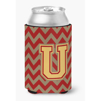 "Caroline's Treasures CJ1048-UCC Letter U Chevron Garnet and Gold Can or Bottle Hugger, Multicolor"