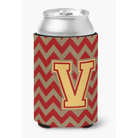 "Caroline's Treasures CJ1048-VCC Letter V Chevron Garnet and Gold Can or Bottle Hugger, Multicolor"