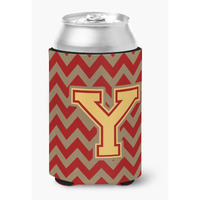 "Caroline's Treasures CJ1048-YCC Letter Y Chevron Garnet and Gold Can or Bottle Hugger, Multicolor"