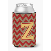 "Caroline's Treasures CJ1048-ZCC Letter Z Chevron Garnet and Gold Can or Bottle Hugger, Multicolor"