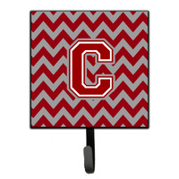 "Caroline's Treasures Letter C Chevron Maroon and White Leash or Key Holder CJ1049-CSH4, Small, Multicolor"