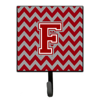 "Caroline's Treasures Letter F Chevron Maroon and White Leash or Key Holder CJ1049-FSH4, Small, Multicolor"