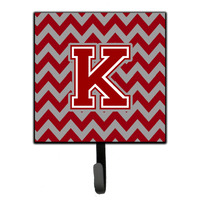 "Caroline's Treasures Letter K Chevron Maroon and White Leash or Key Holder CJ1049-KSH4, Small, Multicolor"