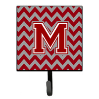 "Caroline's Treasures Letter M Chevron Maroon and White Leash or Key Holder CJ1049-MSH4, Small, Multicolor"