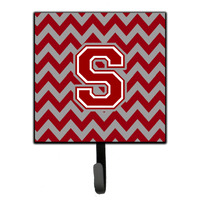 "Caroline's Treasures Letter S Chevron Maroon and White Leash or Key Holder CJ1049-SSH4, Small, Multicolor"