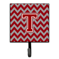 "Caroline's Treasures Letter T Chevron Maroon and White Leash or Key Holder CJ1049-TSH4, Small, Multicolor"