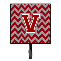 "Caroline's Treasures Letter V Chevron Maroon and White Leash or Key Holder CJ1049-VSH4, Small, Multicolor"