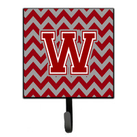 "Caroline's Treasures Letter W Chevron Maroon and White Leash or Key Holder CJ1049-WSH4, Small, Multicolor"