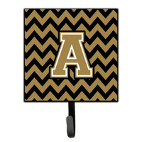 "Caroline's Treasures Letter A Chevron Black and Gold Leash or Key Holder CJ1050-ASH4, Small, Multicolor"