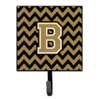 "Caroline's Treasures Letter B Chevron Black and Gold Leash or Key Holder CJ1050-BSH4, Small, Multicolor"
