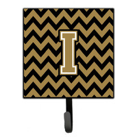 "Caroline's Treasures Letter I Chevron Black and Gold Leash or Key Holder CJ1050-ISH4, Small, Multicolor"