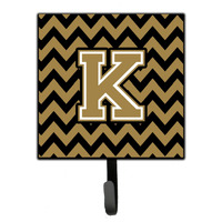 "Caroline's Treasures Letter K Chevron Black and Gold Leash or Key Holder CJ1050-KSH4, Small, Multicolor"