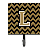 "Caroline's Treasures Letter L Chevron Black and Gold Leash or Key Holder CJ1050-LSH4, Small, Multicolor"