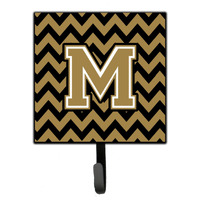 "Caroline's Treasures Letter M Chevron Black and Gold Leash or Key Holder CJ1050-MSH4, Small, Multicolor"