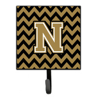 "Caroline's Treasures Letter N Chevron Black and Gold Leash or Key Holder CJ1050-NSH4, Small, Multicolor"