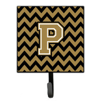 "Caroline's Treasures Letter P Chevron Black and Gold Leash or Key Holder CJ1050-PSH4, Small, Multicolor"