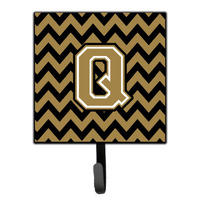 "Caroline's Treasures Letter Q Chevron Black and Gold Leash or Key Holder CJ1050-QSH4, Small, Multicolor"