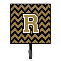 "Caroline's Treasures Letter R Chevron Black and Gold Leash or Key Holder CJ1050-RSH4, Small, Multicolor"