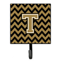 "Caroline's Treasures Letter T Chevron Black and Gold Leash or Key Holder CJ1050-TSH4, Small, Multicolor"