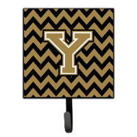 "Caroline's Treasures Letter Y Chevron Black and Gold Leash or Key Holder CJ1050-YSH4, Small, Multicolor"