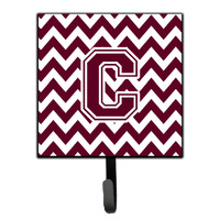 "Caroline's Treasures Letter C Chevron Maroon and White Leash or Key Holder CJ1051-CSH4, Small, Multicolor"