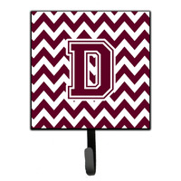 "Caroline's Treasures Letter D Chevron Maroon and White Leash or Key Holder CJ1051-DSH4, Small, Multicolor"