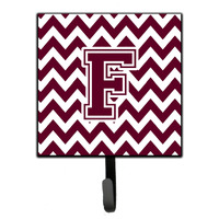 "Caroline's Treasures Letter F Chevron Maroon and White Leash or Key Holder CJ1051-FSH4, Small, Multicolor"