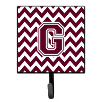 "Caroline's Treasures Letter G Chevron Maroon and White Leash or Key Holder CJ1051-GSH4, Small, Multicolor"
