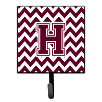 "Caroline's Treasures Letter H Chevron Maroon and White Leash or Key Holder CJ1051-HSH4, Small, Multicolor"