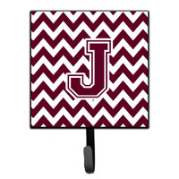 "Caroline's Treasures Letter J Chevron Maroon and White Leash or Key Holder CJ1051-JSH4, Small, Multicolor"