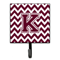 "Caroline's Treasures Letter K Chevron Maroon and White Leash or Key Holder CJ1051-KSH4, Small, Multicolor"