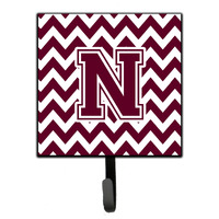 "Caroline's Treasures Letter N Chevron Maroon and White Leash or Key Holder CJ1051-NSH4, Small, Multicolor"