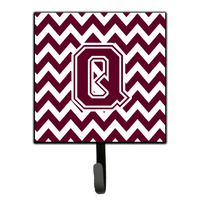 "Caroline's Treasures Letter Q Chevron Maroon and White Leash or Key Holder CJ1051-QSH4, Small, Multicolor"