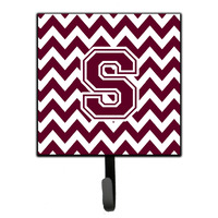 "Caroline's Treasures Letter S Chevron Maroon and White Leash or Key Holder CJ1051-SSH4, Small, Multicolor"