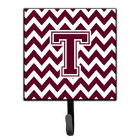 "Caroline's Treasures Letter T Chevron Maroon and White Leash or Key Holder CJ1051-TSH4, Small, Multicolor"