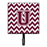 "Caroline's Treasures Letter U Chevron Maroon and White Leash or Key Holder CJ1051-USH4, Small, Multicolor"